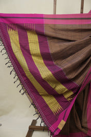 Brown Stripes Cotton Ilkal Saree - SRBSCIS957