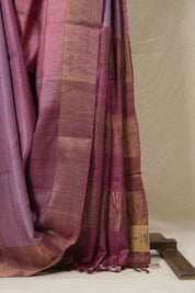 Lavendar Pink Tussar Silk Saree - SRLPTSS1777