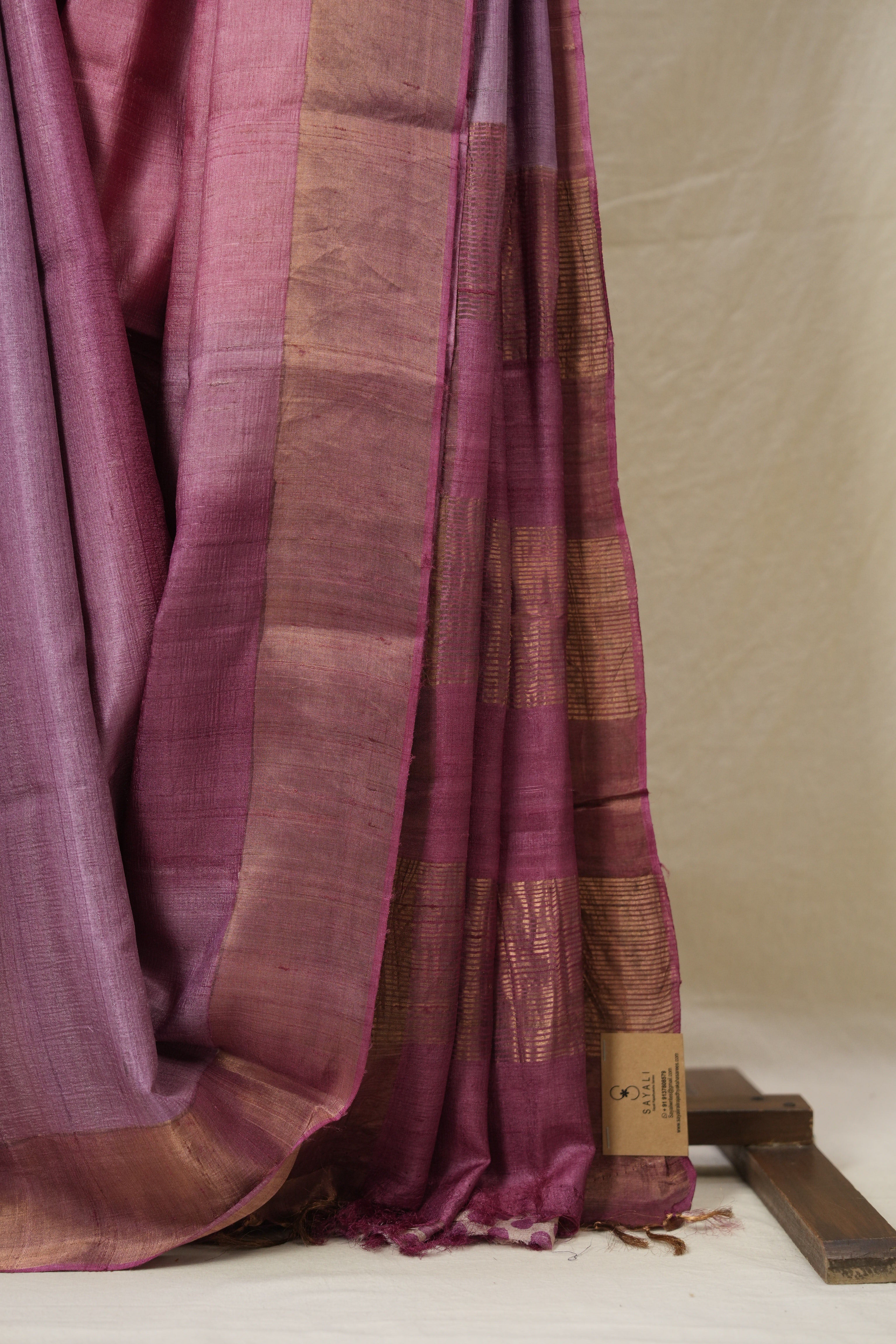 Lavendar Pink Tussar Silk Saree - SRLPTSS1777