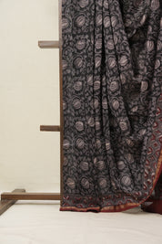Black HBP Cotton Silk Saree With Chanderi Border - SRBCSS1238