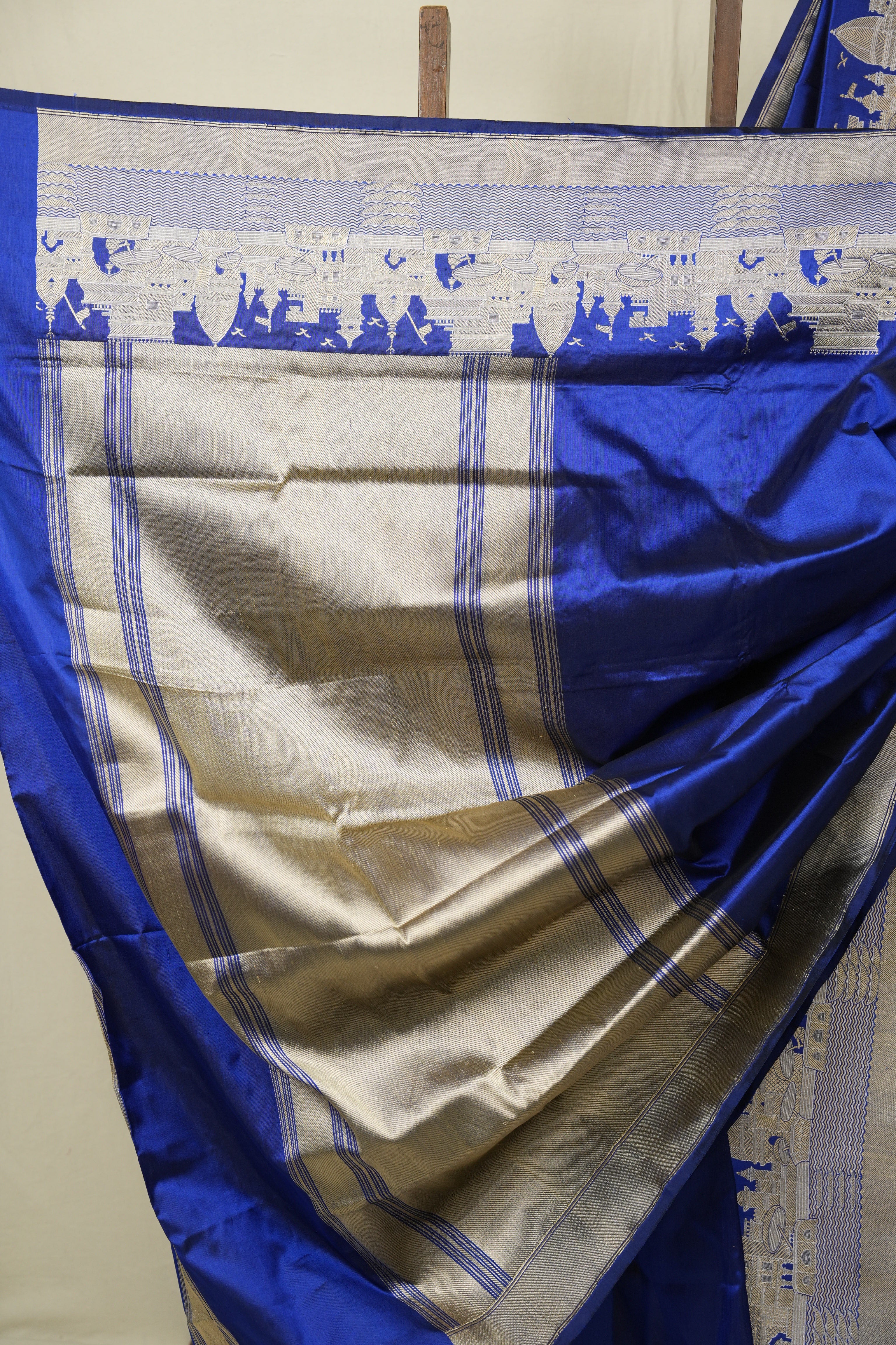 Navy Blue Banarasi Silk Saree - SRNBBSS980
