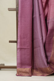Lavendar Pink Tussar Silk Saree - SRLPTSS1777