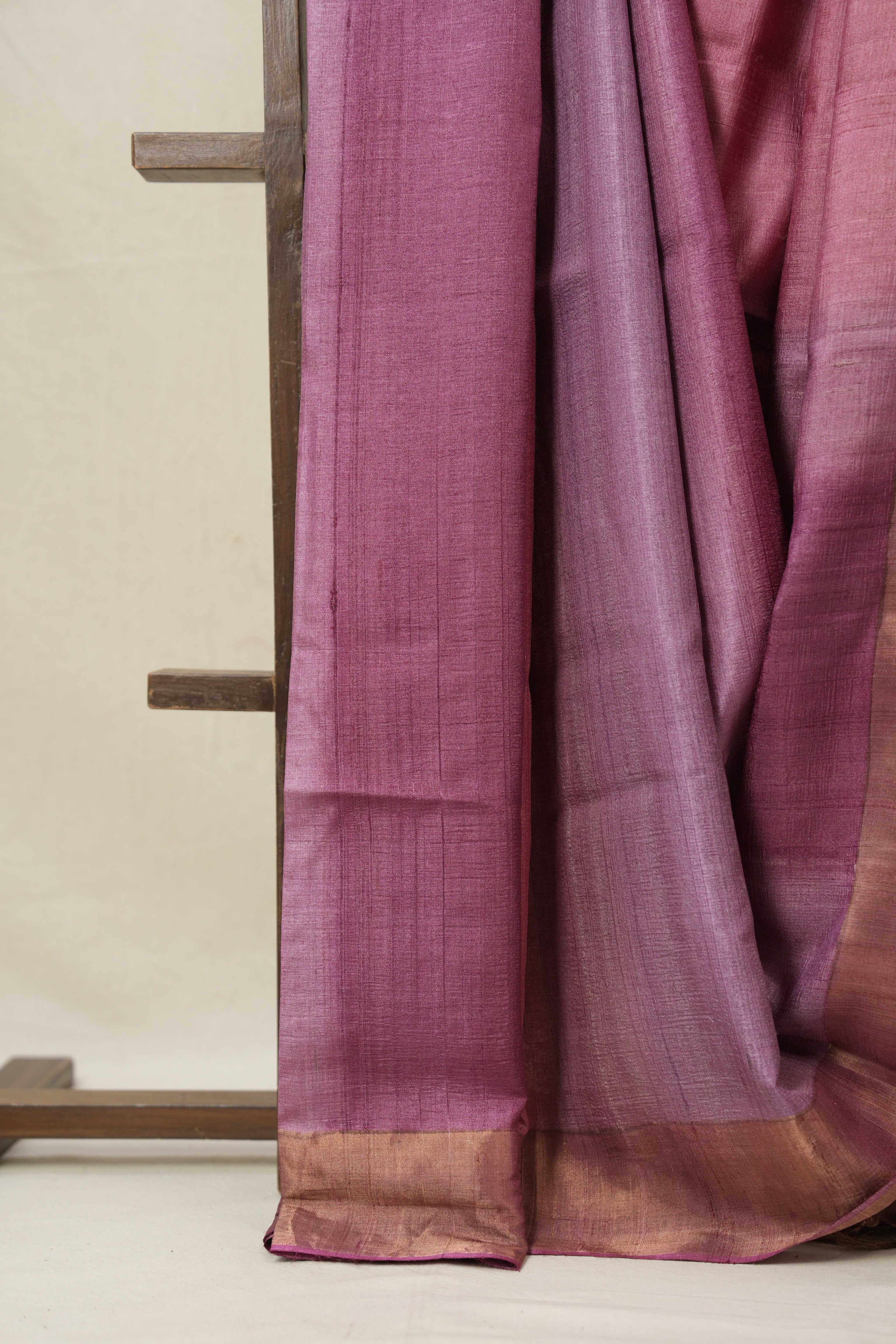 Lavendar Pink Tussar Silk Saree - SRLPTSS1777