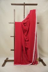 Red Bengal Cotton Jamdani Saree - SRRBCJS163