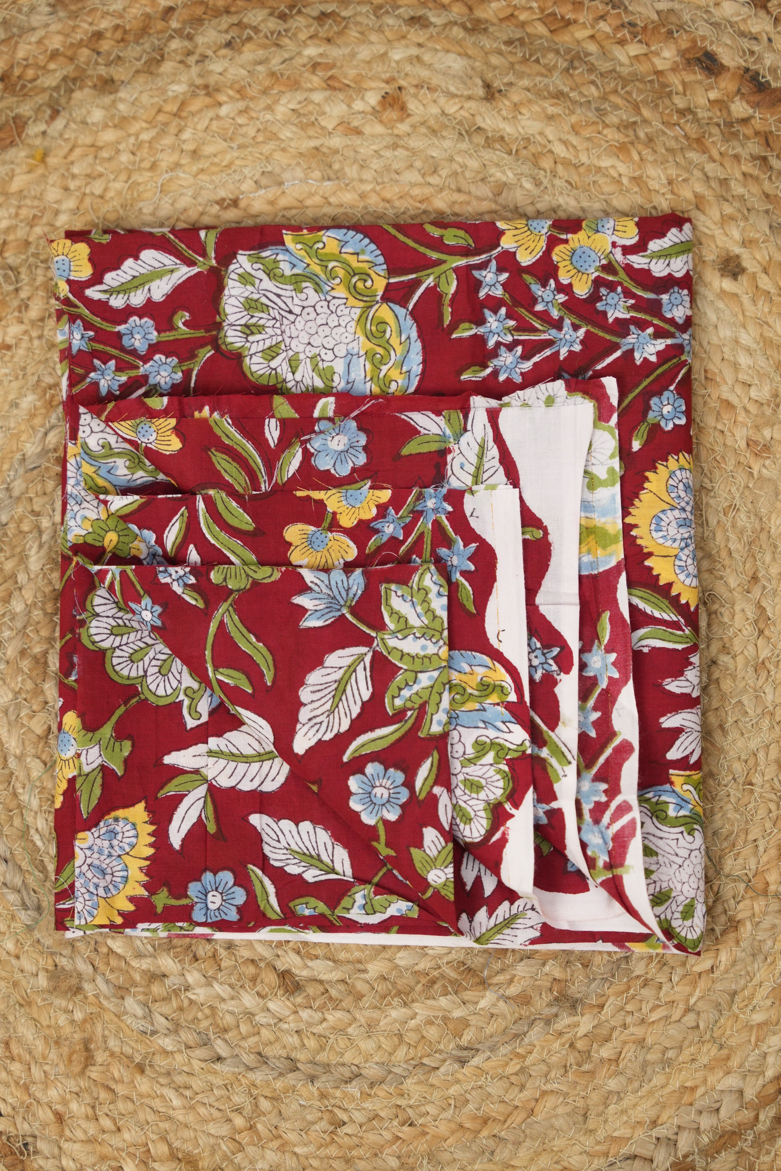 Hand Block Print Cotton Blouse Piece Set - SRCBPS06