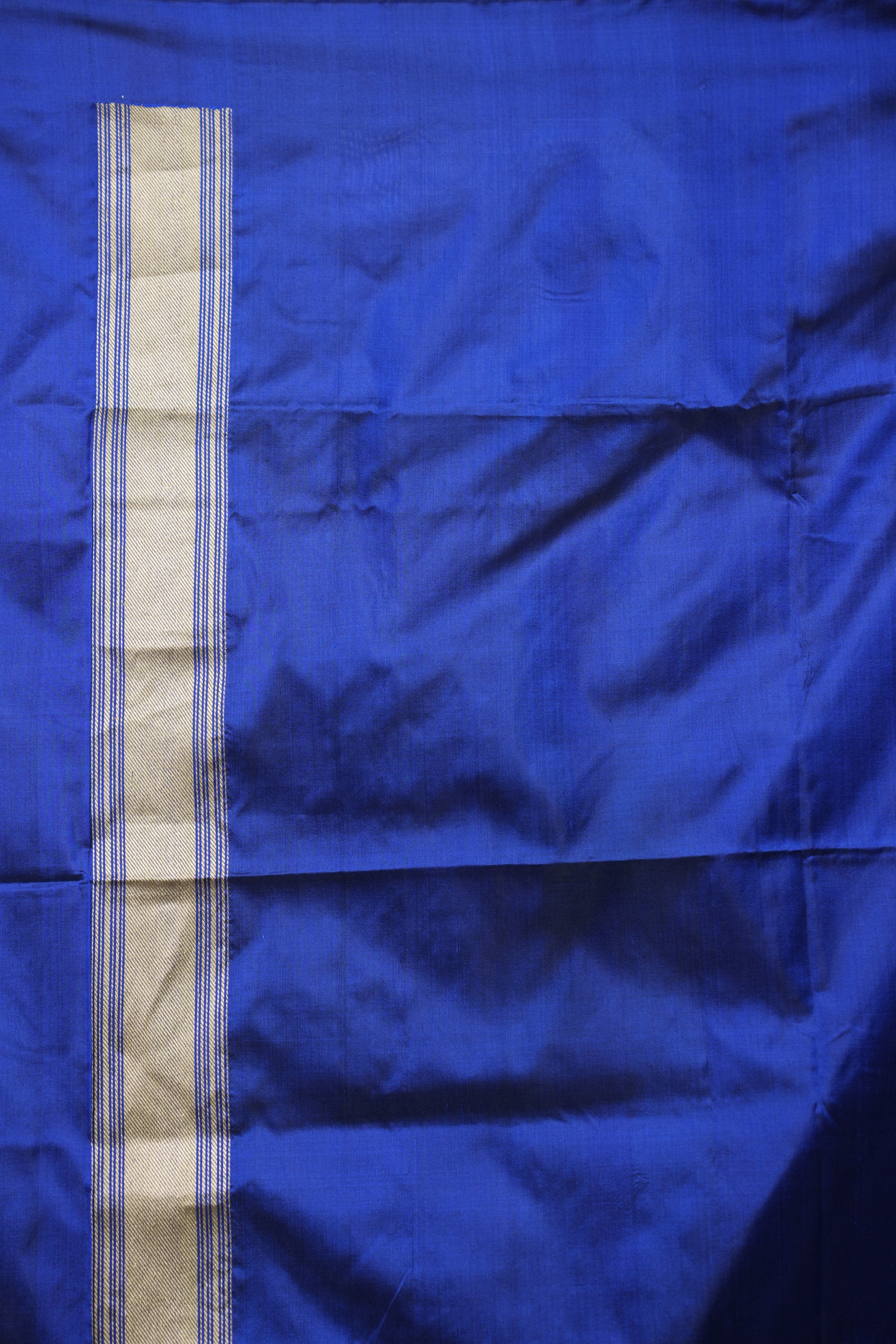 Navy Blue Banarasi Silk Saree - SRNBBSS980