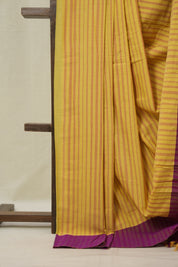 Yellow Cotton Ilkal Saree - SRYCIS956