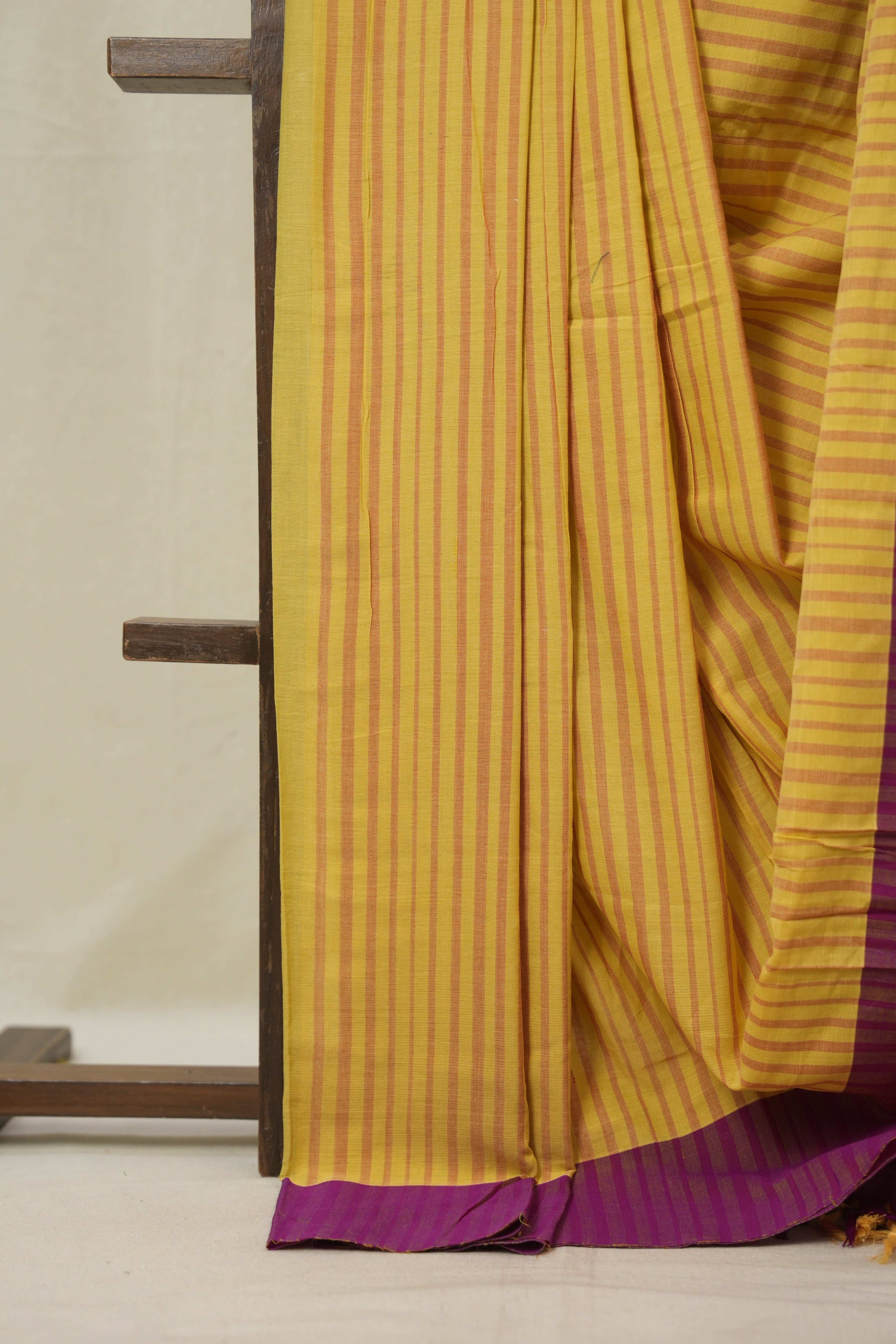 Yellow Cotton Ilkal Saree - SRYCIS956