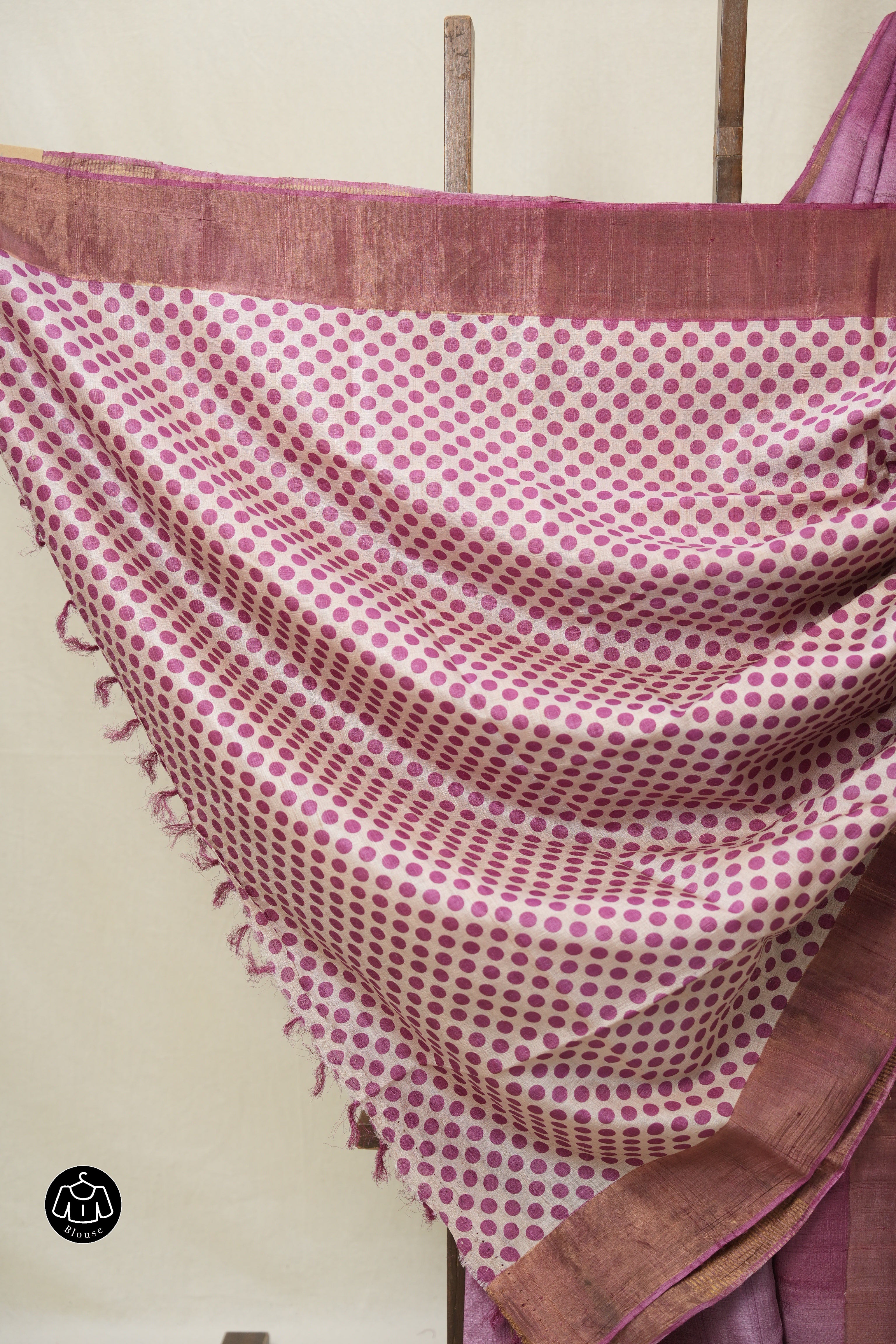 Lavendar Pink Tussar Silk Saree - SRLPTSS1777