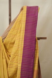 Yellow Cotton Ilkal Saree - SRYCIS956