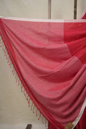 Red Bengal Cotton Jamdani Saree - SRRBCJS163