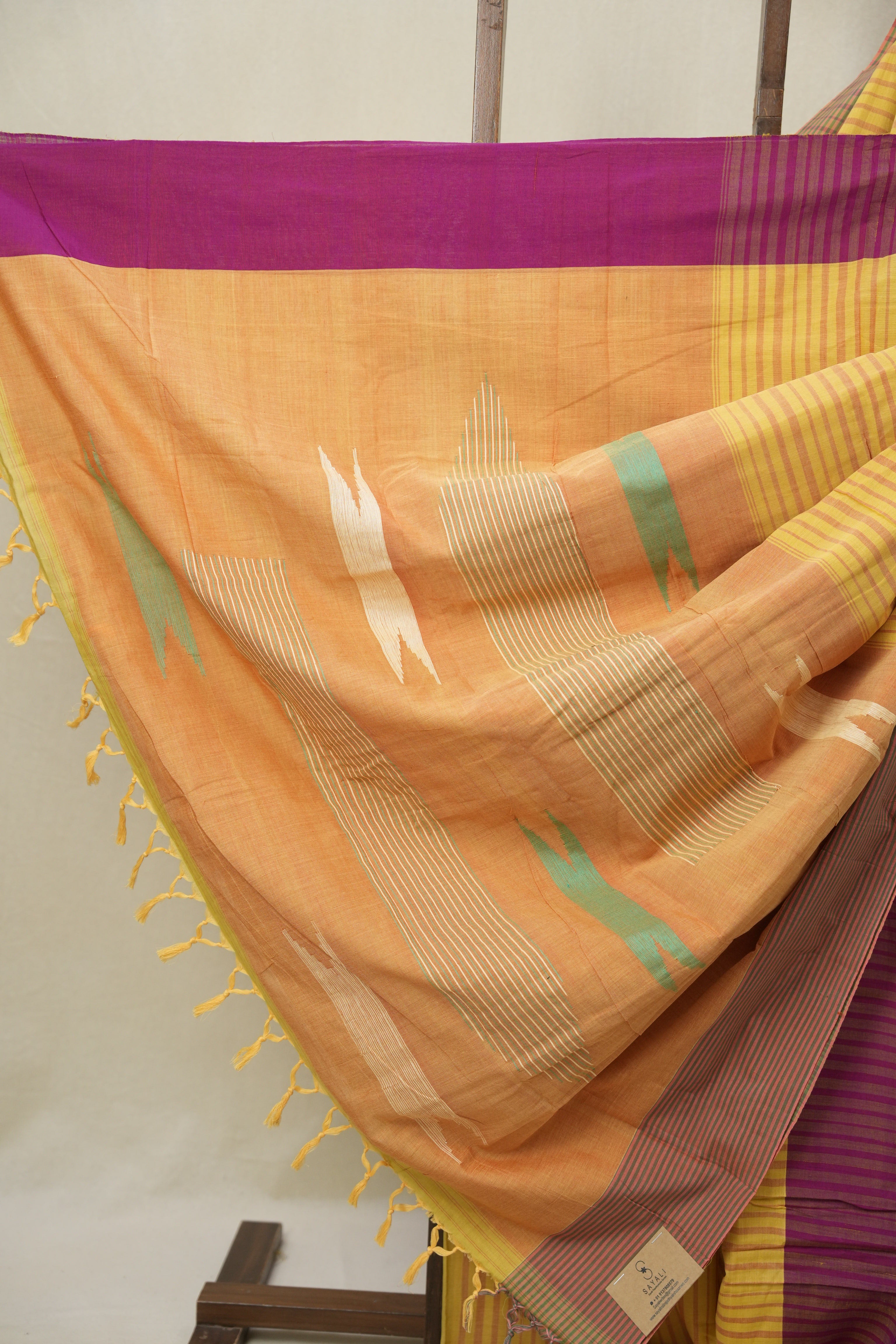 Yellow Cotton Ilkal Saree - SRYCIS956