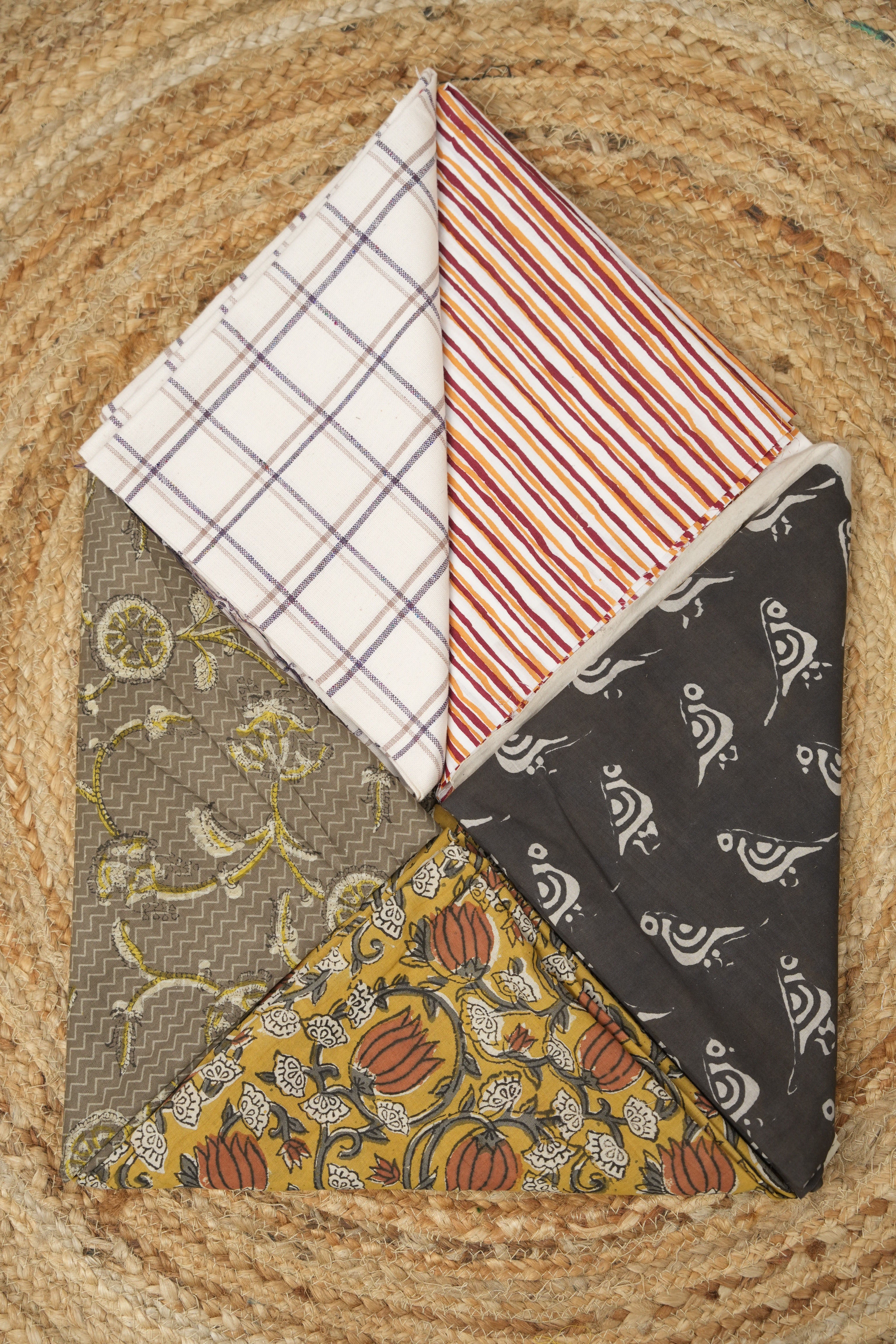 Hand Block Print Cotton Blouse Piece Set - SRCBPS02
