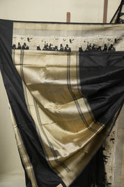 Black Banarasi Silk Saree - SRBBSS981