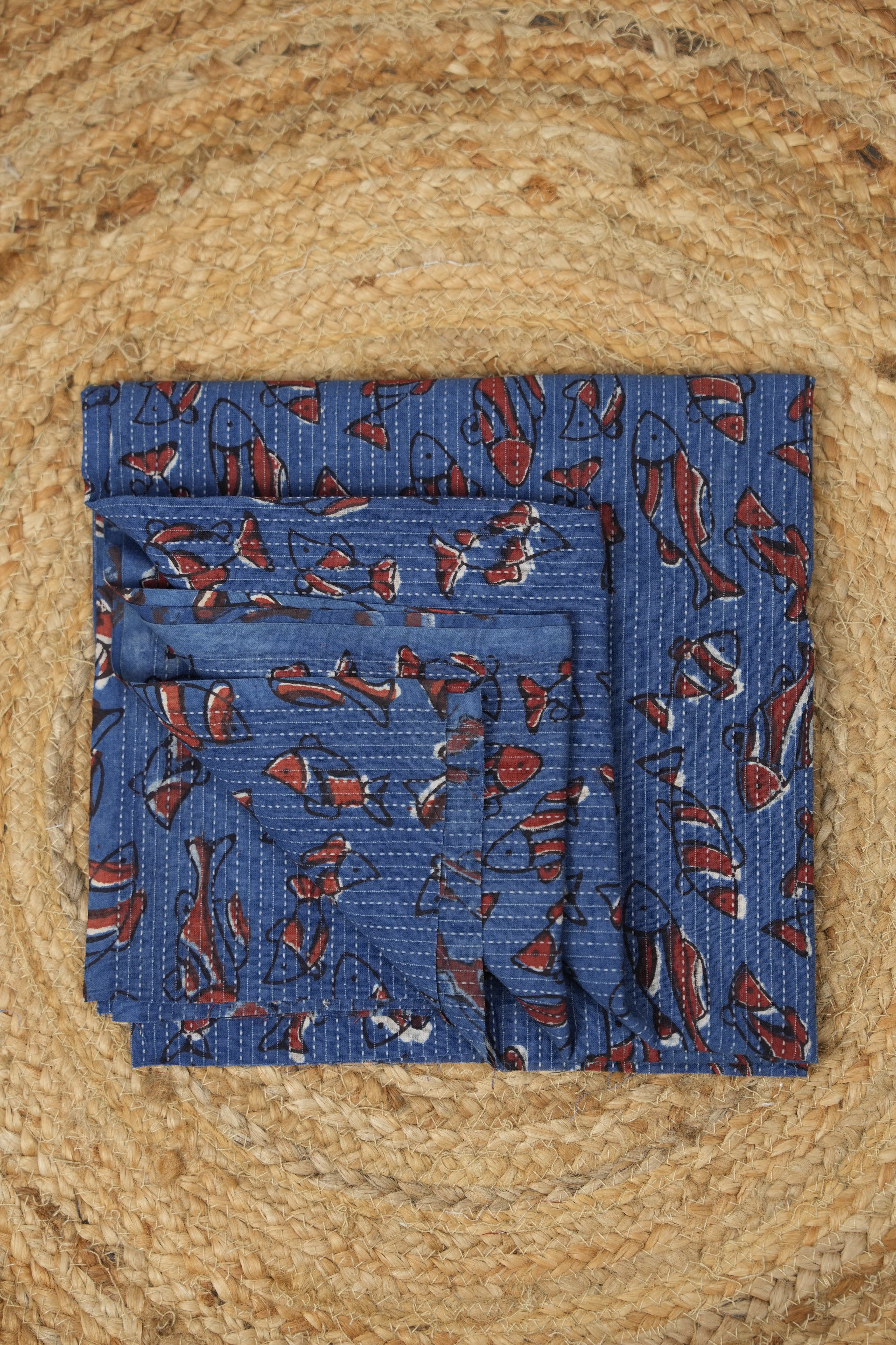 Hand Block Print Cotton Blouse Piece Set - SRCBPS04