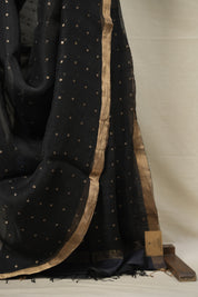 Black Matka Silk Saree - SRBMSS93