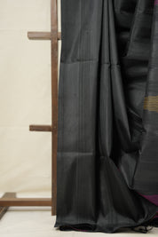 Black Soft Silk Saree - SRBSSS423