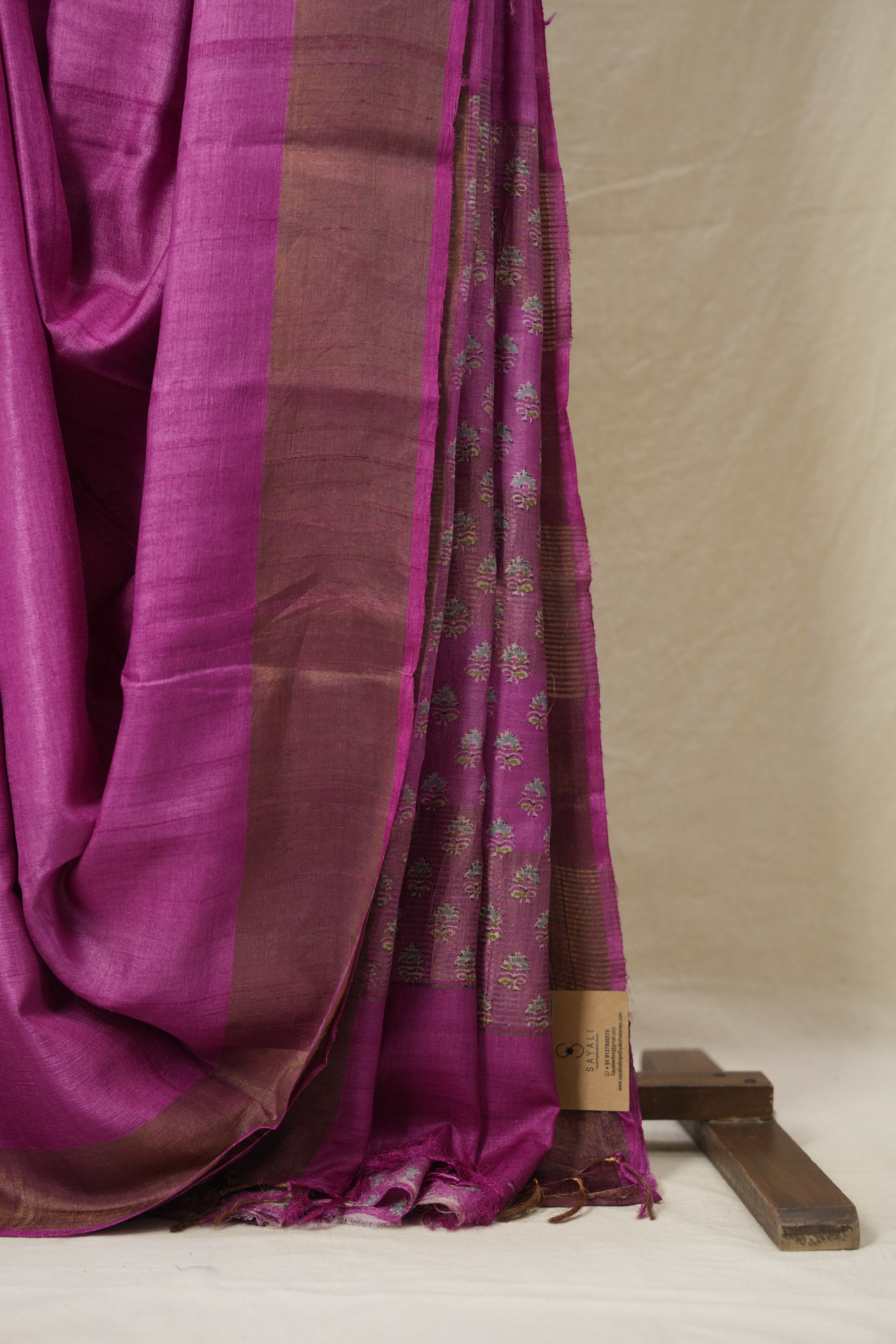 Pink Tussar Silk Saree - SRPTSS1780