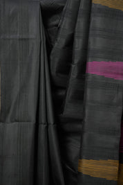 Black Soft Silk Saree - SRBSSS423