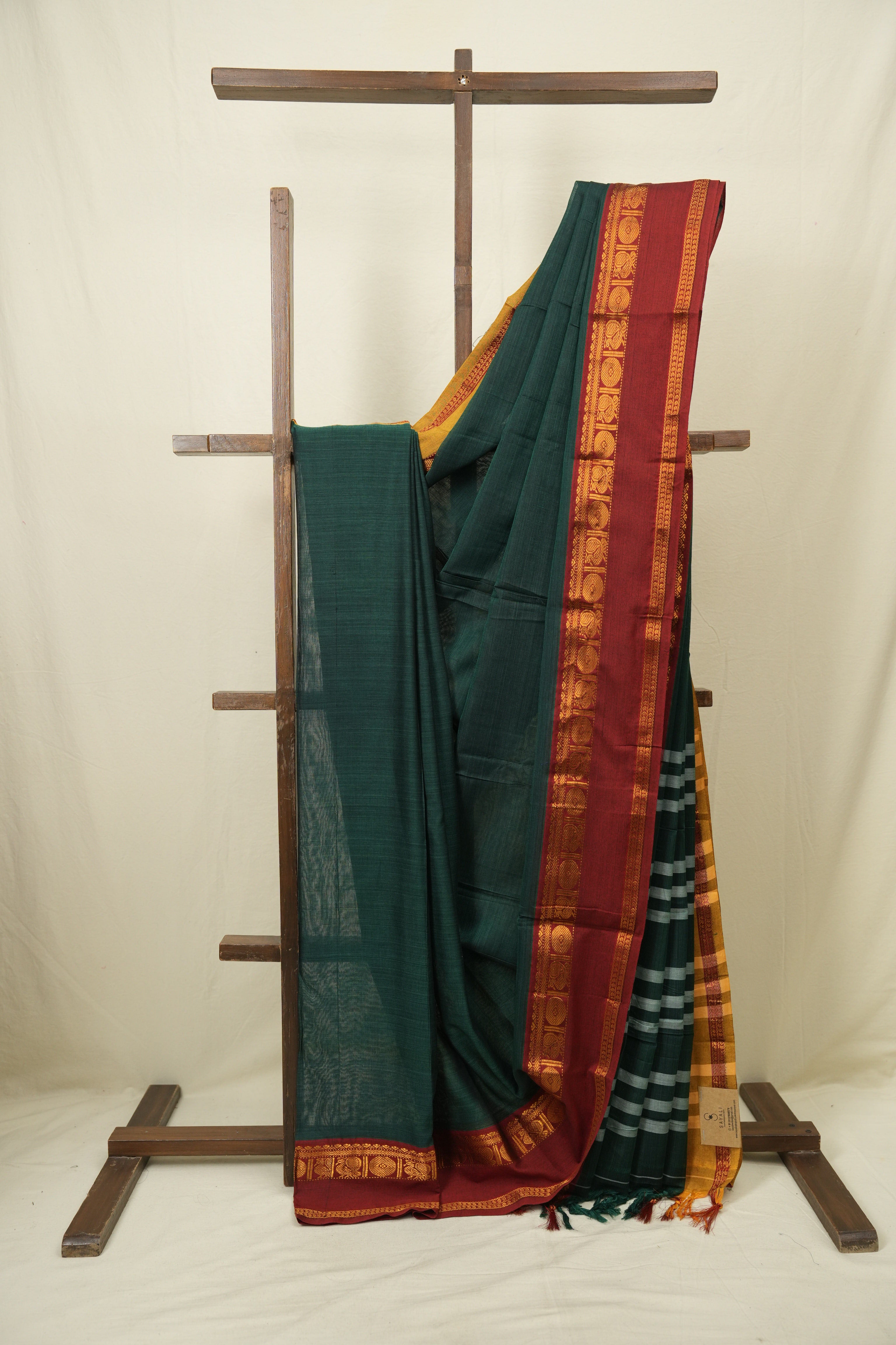 Green Narayan Peth Cotton Saree - SRGNPCS61