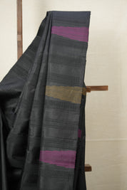 Black Soft Silk Saree - SRBSSS423