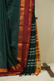 Green Narayan Peth Cotton Saree - SRGNPCS61