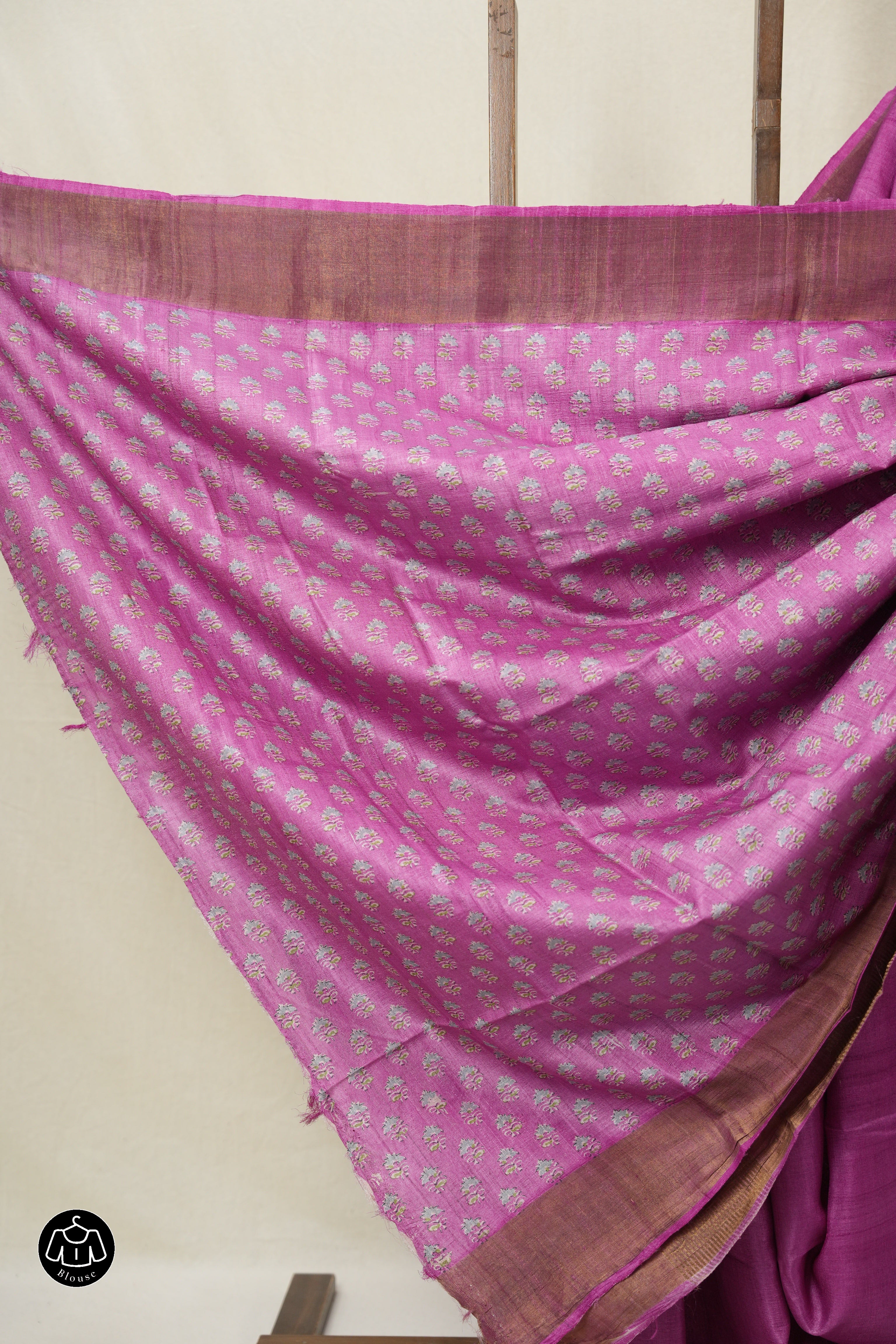 Pink Tussar Silk Saree - SRPTSS1780