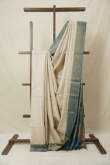 Beige Tussar Silk Saree - SRBTSS1782