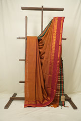 Orange Narayan Peth Cotton Saree - SRONPCS57