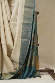 Beige Tussar Silk Saree - SRBTSS1782