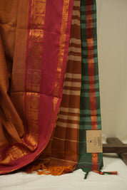 Orange Narayan Peth Cotton Saree - SRONPCS57