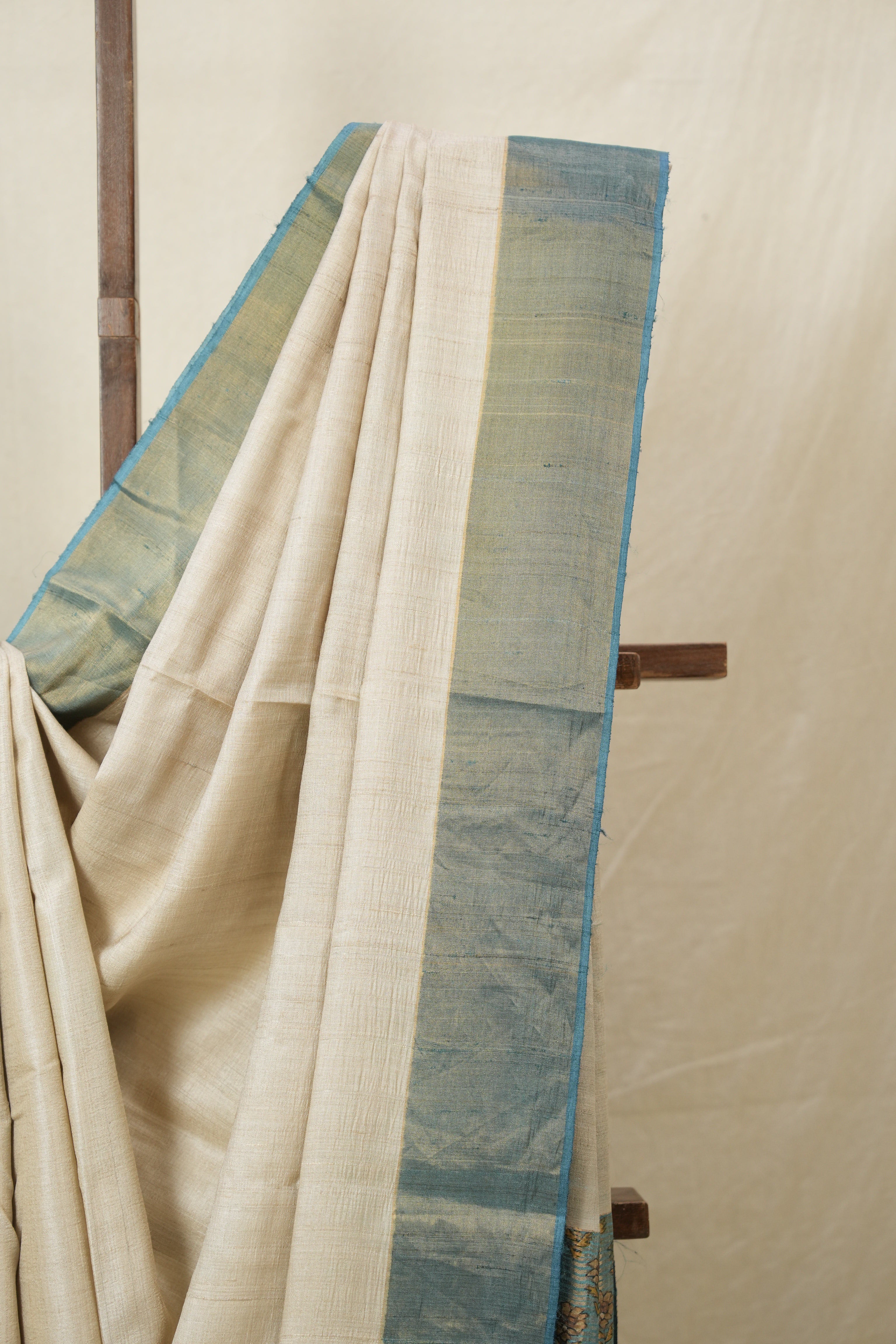 Beige Tussar Silk Saree - SRBTSS1782