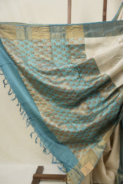 Beige Tussar Silk Saree - SRBTSS1782