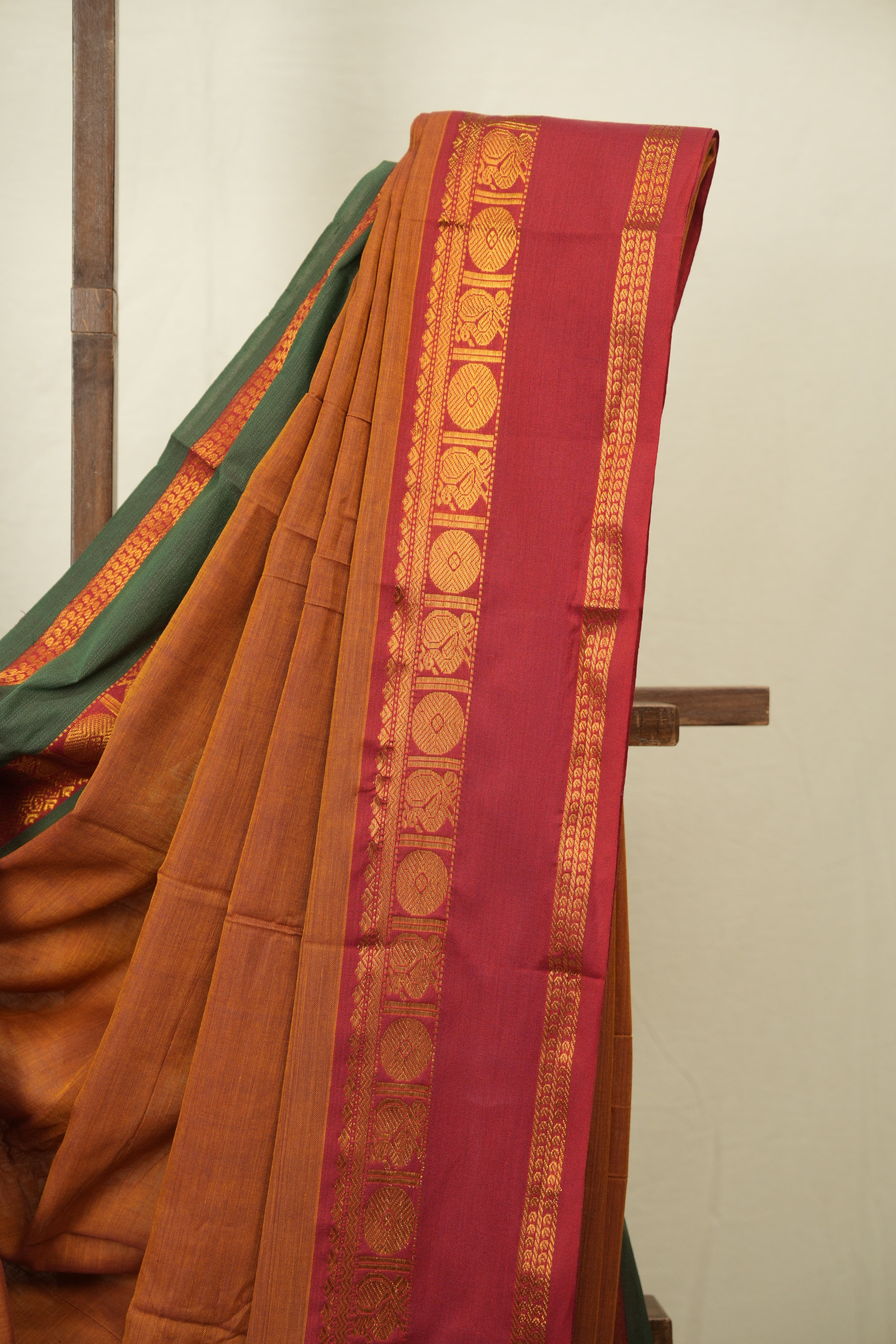 Orange Narayan Peth Cotton Saree - SRONPCS57