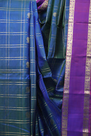 Peacock Blue Kanjivaram Silk Saree - SRPBKSS1084
