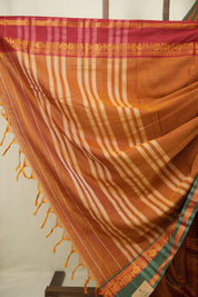 Orange Narayan Peth Cotton Saree - SRONPCS57