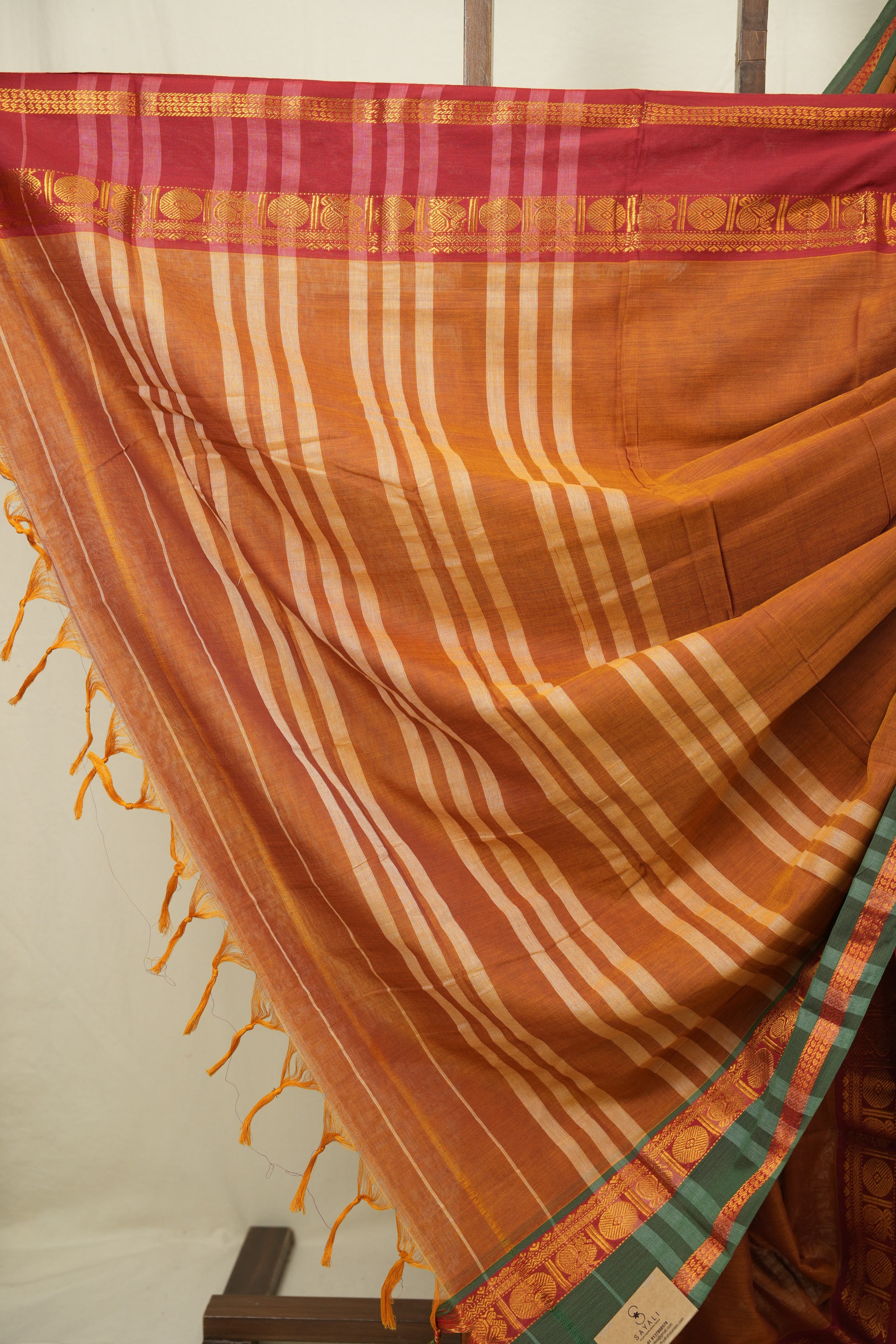 Orange Narayan Peth Cotton Saree - SRONPCS57