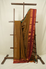 Mustard Narayan Peth Cotton Saree - SRMNPCS58