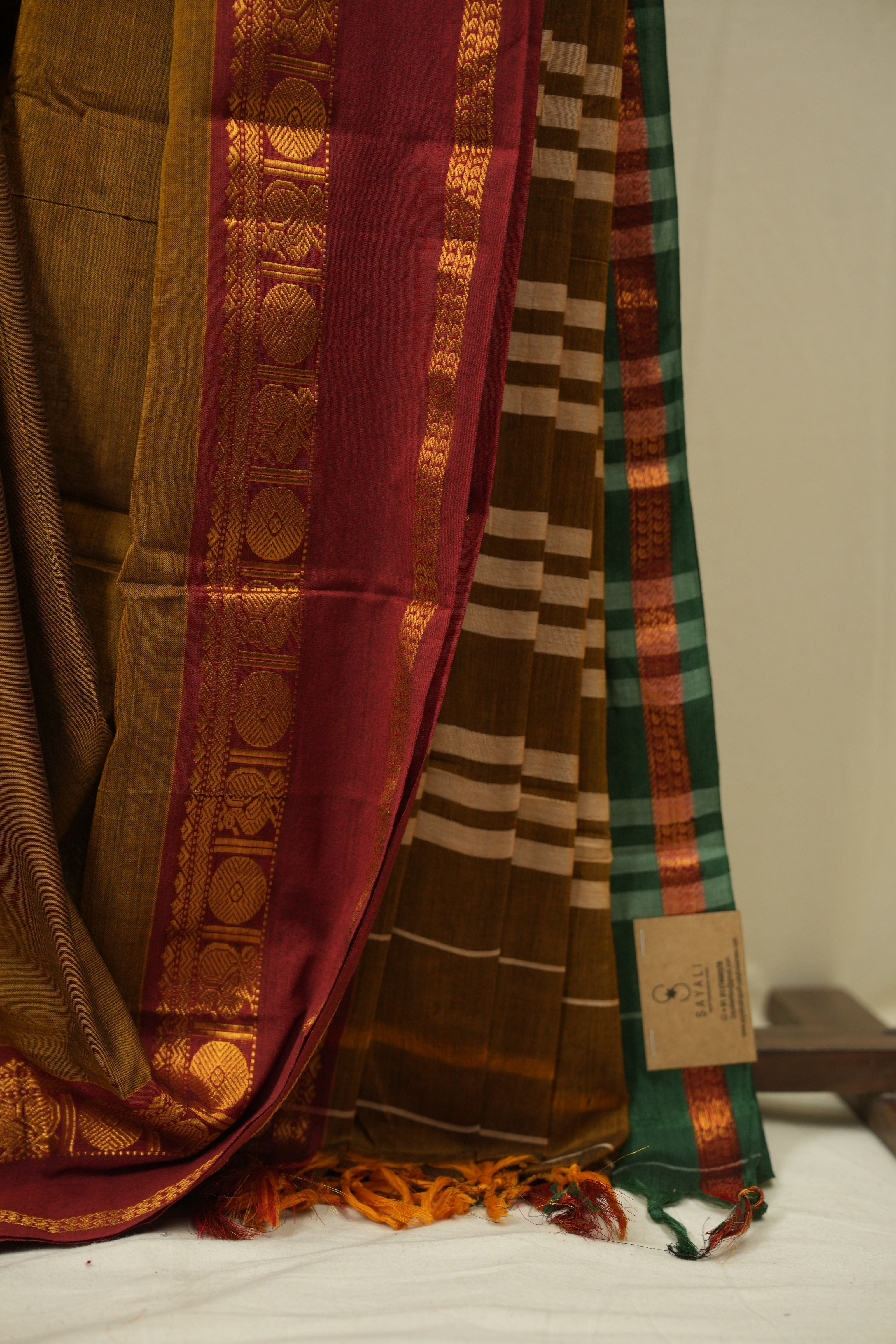 Mustard Narayan Peth Cotton Saree - SRMNPCS58