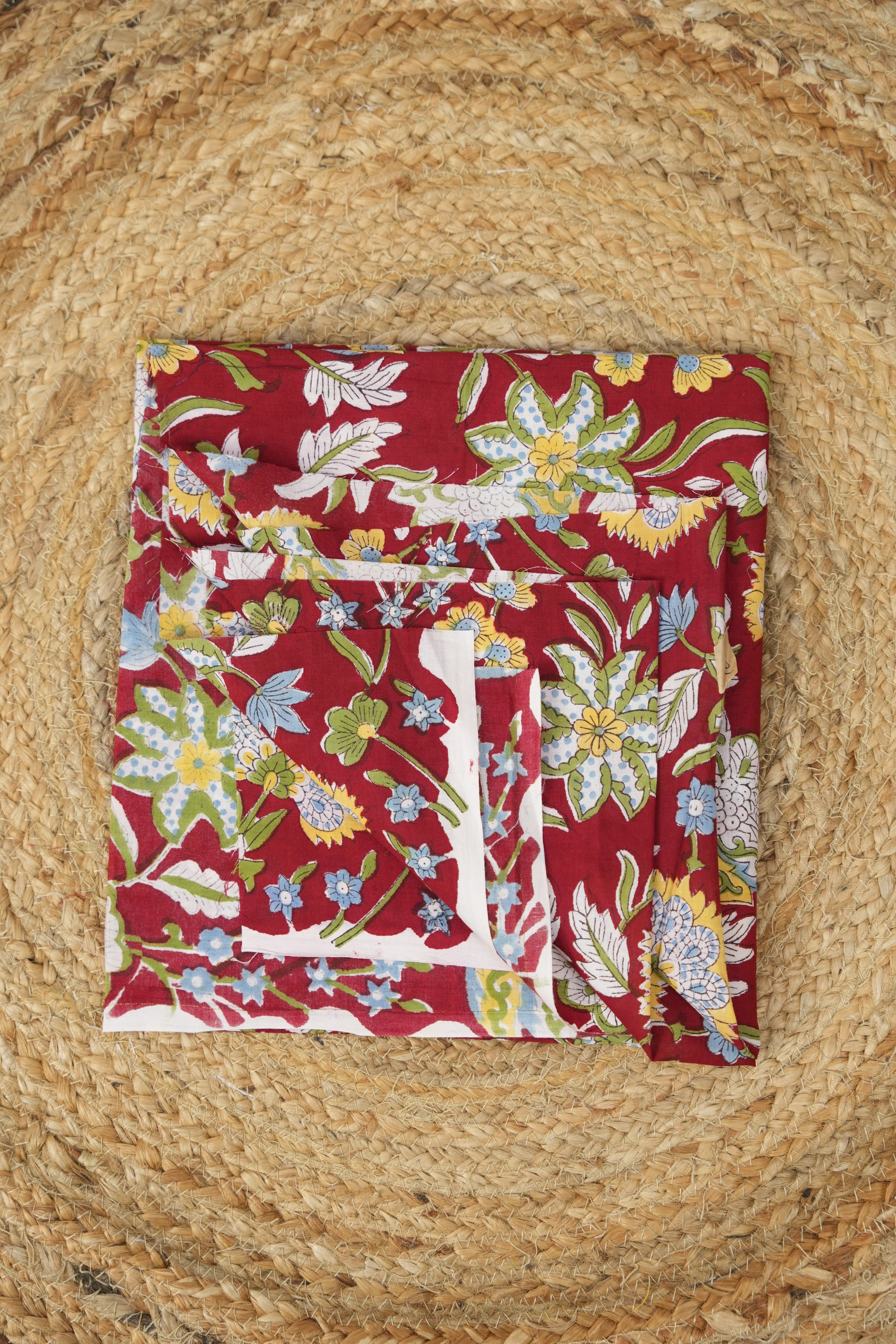 Hand Block Print Cotton Blouse Piece Set - SRCBPS09