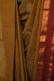 Mustard Narayan Peth Cotton Saree - SRMNPCS58