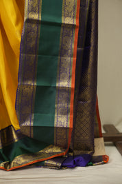 Mango Yellow Kanjivaram Silk Saree - SRMYKSS1083