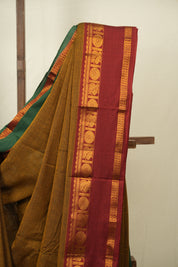 Mustard Narayan Peth Cotton Saree - SRMNPCS58