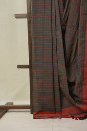 Brown Cotton Ilkal Saree - SRBCIS943