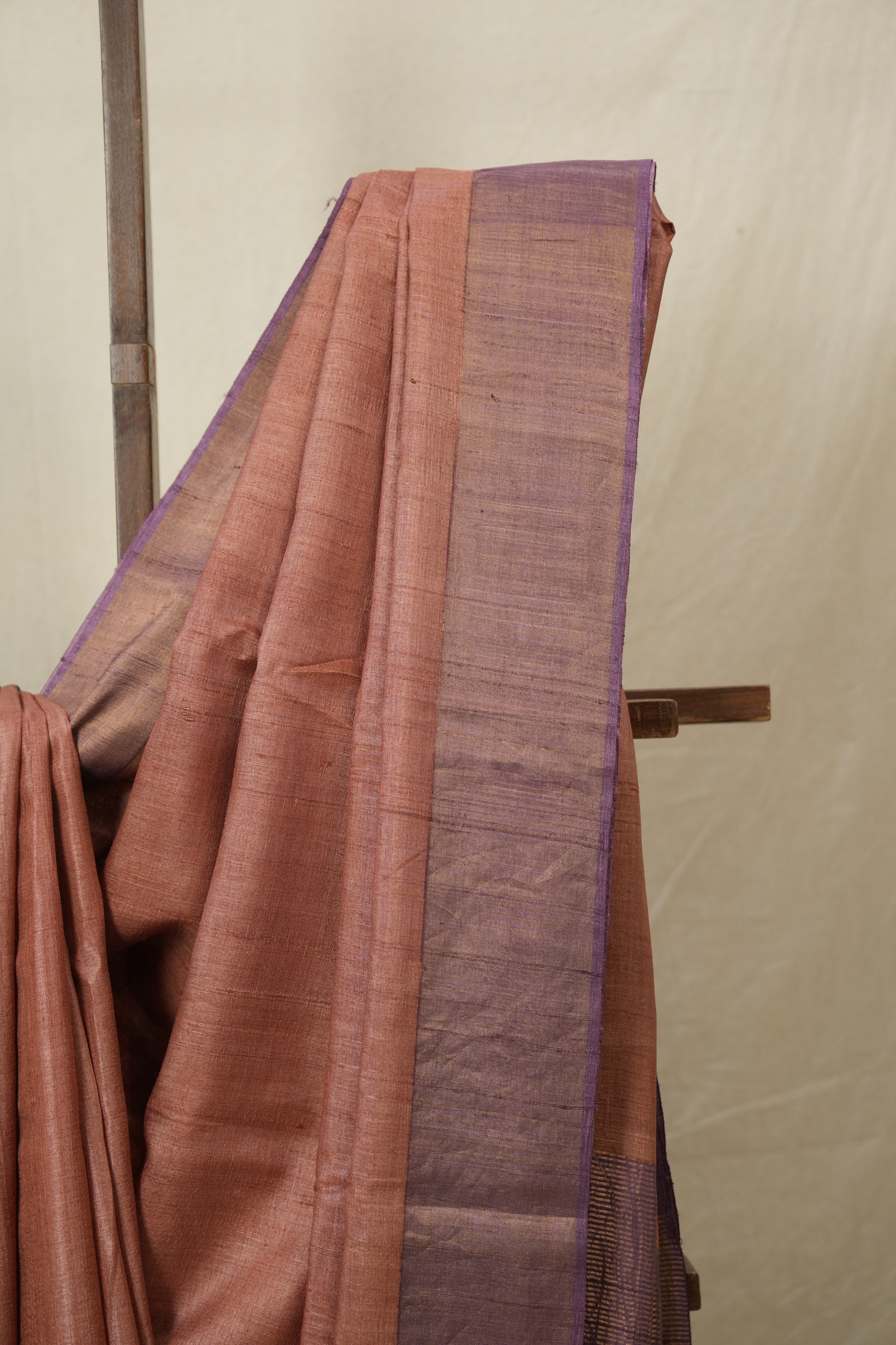 Peach Tussar Silk Saree - SRPTSS1781