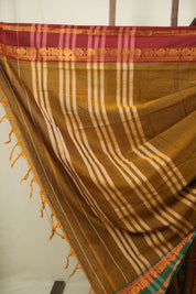 Mustard Narayan Peth Cotton Saree - SRMNPCS58
