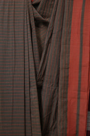 Brown Cotton Ilkal Saree - SRBCIS943