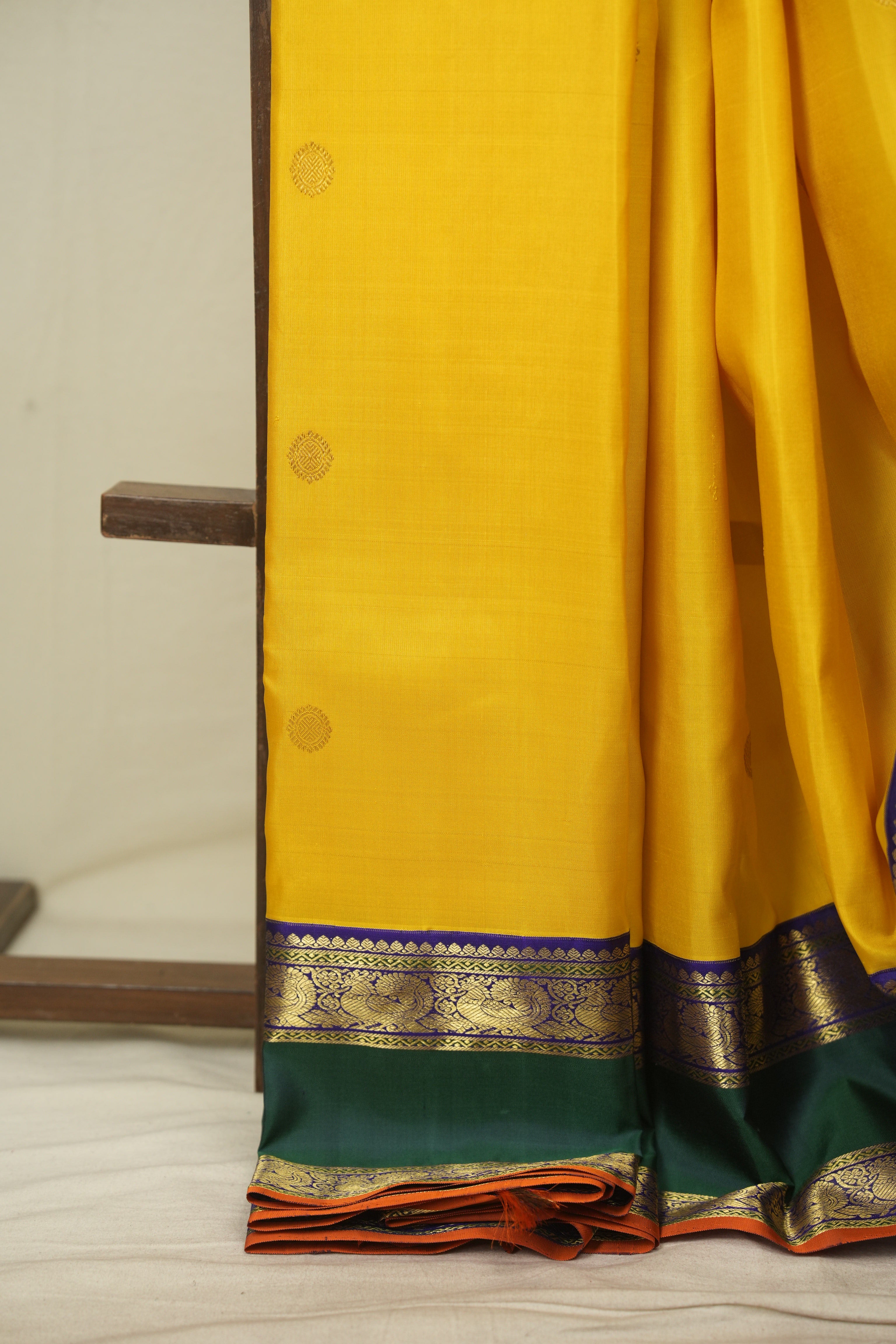 Mango Yellow Kanjivaram Silk Saree - SRMYKSS1083