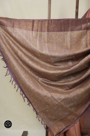 Peach Tussar Silk Saree - SRPTSS1781