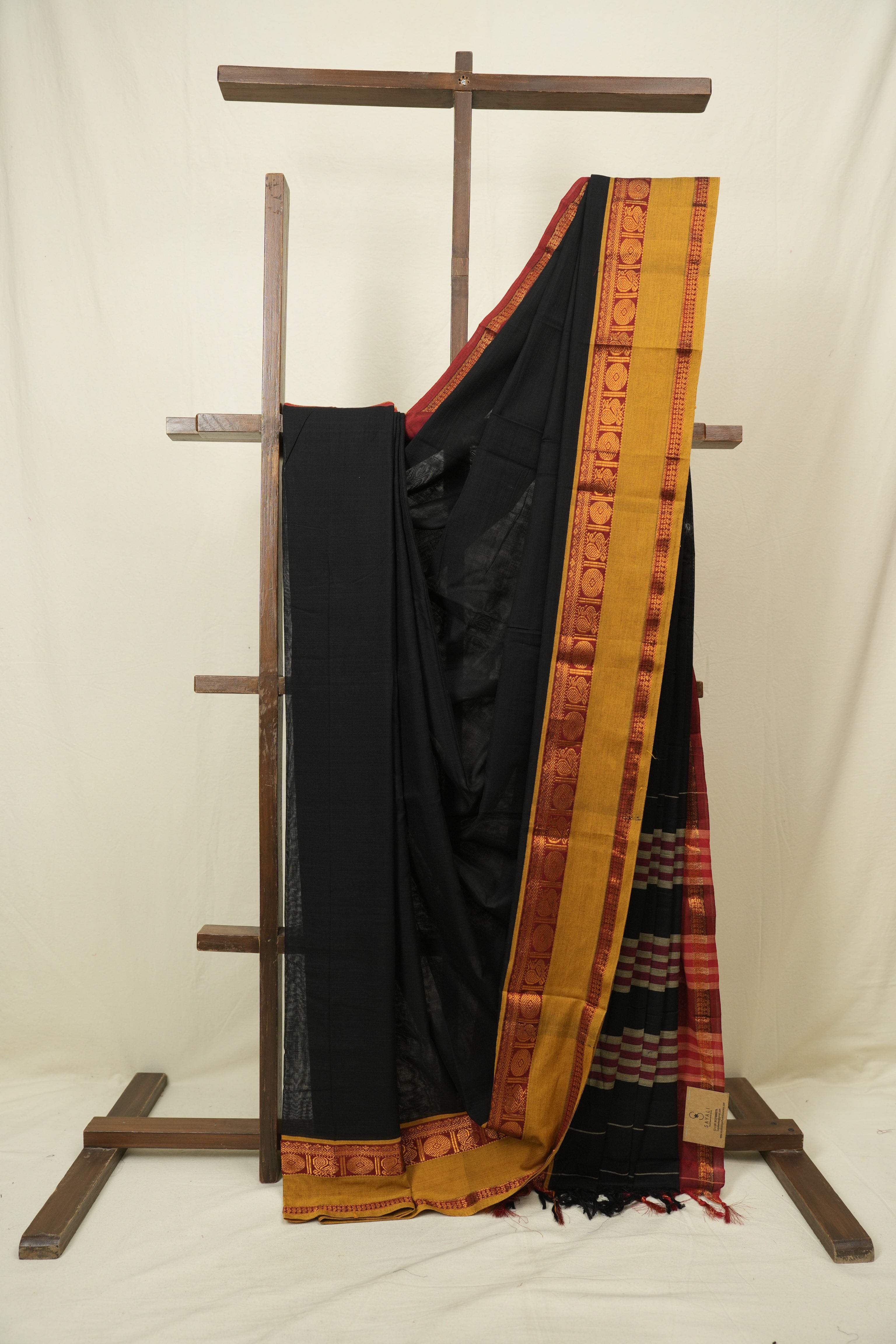 Black Narayan Peth Cotton Saree - SRBNPCS59